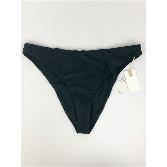 Good American Better Cheeky Bikini Bottoms Sz 5 2XL Black Ribbed NWT - Picture 1 of 10